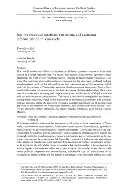 Sanctions, Rentierism, and Economic Informalization in Venezuela