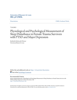 Physiological and Psychological Measurement of Sleep Disturbance in Female Trauma Survivors with PTSD and Major Depression