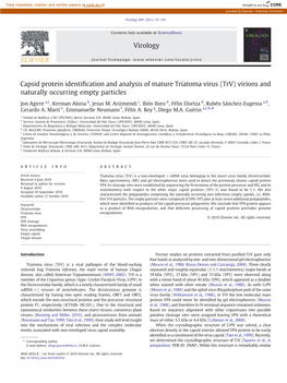 Capsid Protein Identification and Analysis of Mature Triatoma