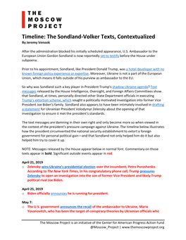 The Sondland-Volker Texts, Contextualized by Jeremy Venook