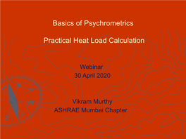 Basics of Psychrometrics Practical Heat Load Calculation