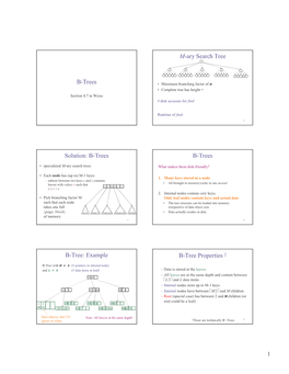 B-Trees M-Ary Search Tree Solution