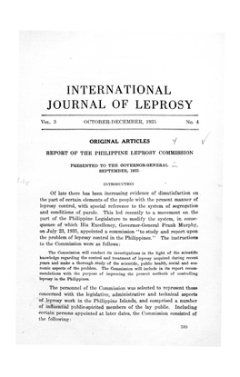 International Journal of Leprosy