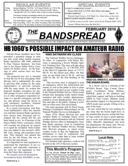 Bandspread Official Publication of the Wabash Valley Amateur Radio Association Inc