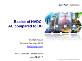 Basics of HVDC: AC Compared DC