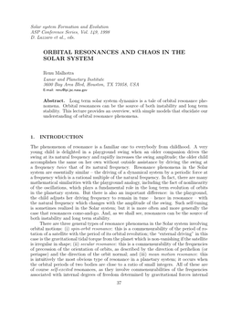 Orbital Resonances and Chaos in the Solar System