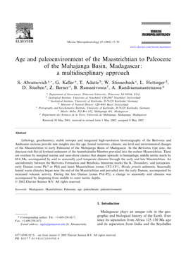 Age and Paleoenvironment of the Maastrichtian to Paleocene of the Mahajanga Basin, Madagascar: a Multidisciplinary Approach