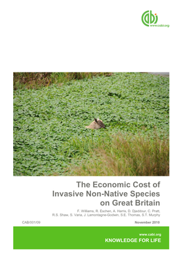 Economic Cost of Invasive Non-Native Species on Great Britain F