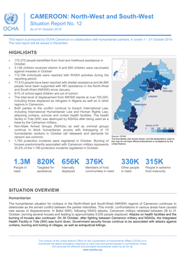 CAMEROON: North-West and South-West Situation Report No