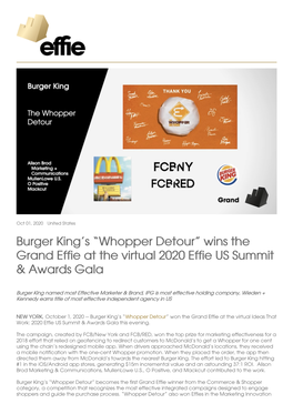 Burger King's “Whopper Detour”