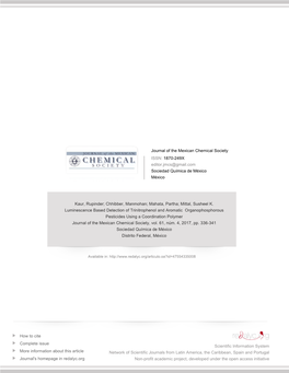 Redalyc.Luminescence Based Detection of Trinitrophenol And