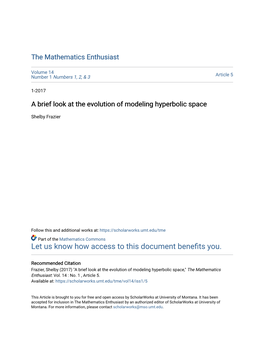 A Brief Look at the Evolution of Modeling Hyperbolic Space