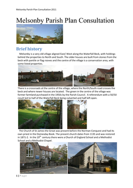 Melsonby Parish Plan Consultation 2011