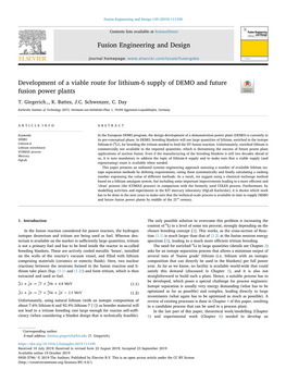 Development of a Viable Route for Lithium-6 Supply of DEMO and Future Fusion Power Plants T