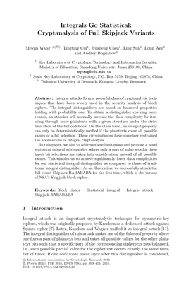 Integrals Go Statistical: Cryptanalysis of Full Skipjack Variants