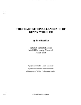 The Compositional Language of Kenny Wheeler