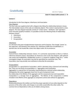 8 Lecture 1 Introduction to the Class Diagram