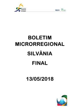 Boletim Microrregional Silvânia Final 13/05/2018