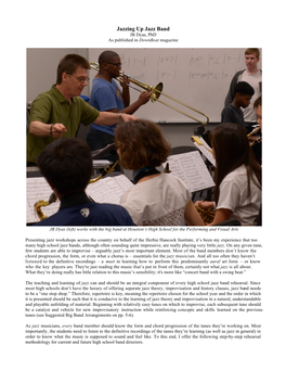 Jazzing up Jazz Band JB Dyas, Phd As Published in Downbeat Magazine