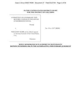 Case 1:19-Cv-03557-RDM Document 27 Filed 01/27/20 Page 1 of 54