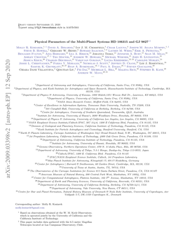 Arxiv:2009.03398V2 [Astro-Ph.EP] 12 Sep 2020