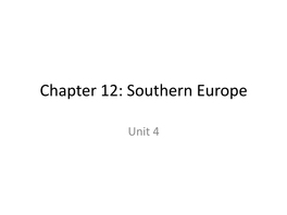 Chapter 13: Southern Europe