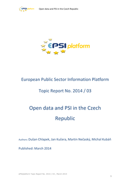 Open Data and PSI in the Czech Republic