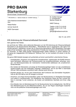 ICE-Anbindung Der Wissenschaftsstadt Darmstadt