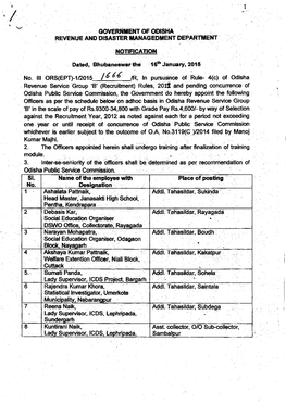 One Year Or Until Receipt of @Ncunence of Odisha Public Service Commission Whichever Is Earlier Subject to the Outcome of O.A