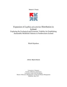 Expansion of Lophius Piscatorius Distribution in Iceland