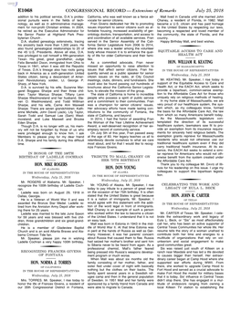 CONGRESSIONAL RECORD— Extensions Of