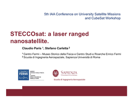 Satellite Laser Ranging to Steccosat Nanosatellite