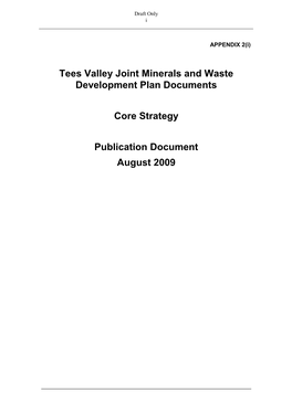 Tees Valley Joint Minerals and Waste Development Plan Documents