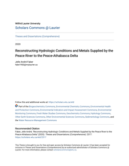 Reconstructing Hydrologic Conditions and Metals Supplied by the Peace River to the Peace-Athabasca Delta