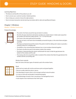 Study Guide: Windows & Doors