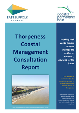 Thorpeness Coastal Management Consultation Report