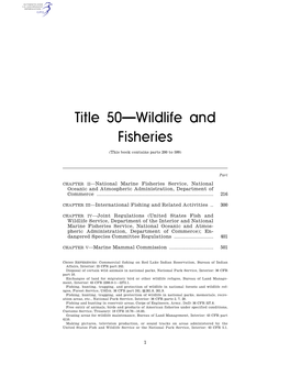 Title 50—Wildlife and Fisheries