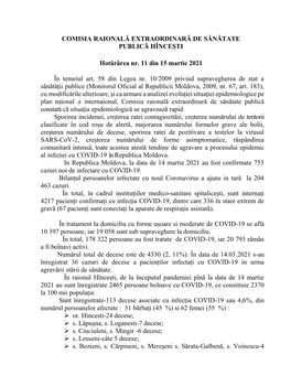 Comisia Raională Extraordinară De Sănătate Publică Hîncești