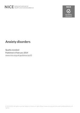 Anxiety Disorders