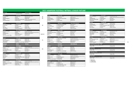 2021 HAMPDEN FOOTBALL NETBALL LEAGUE FIXTURE Good Friday Game from Round 4 Koroit V South Warrnambool Victoria Park