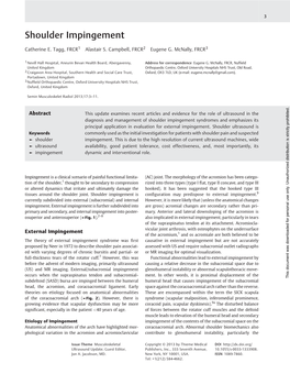 Shoulder Impingement