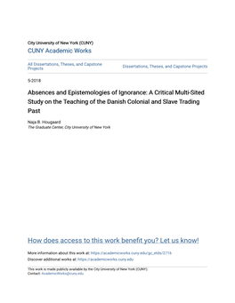 Absences and Epistemologies of Ignorance: a Critical Multi-Sited Study on the Teaching of the Danish Colonial and Slave Trading Past