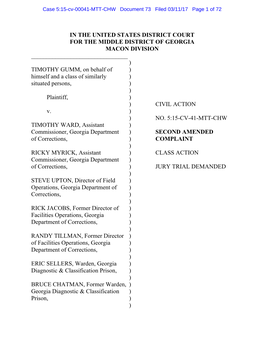 Case 5:15-Cv-00041-MTT-CHW Document 73 Filed 03/11/17 Page 1 of 72