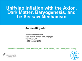 Unifying Inflation with the Axion, Dark Matter, Baryogenesis, and the Seesaw Mechanism