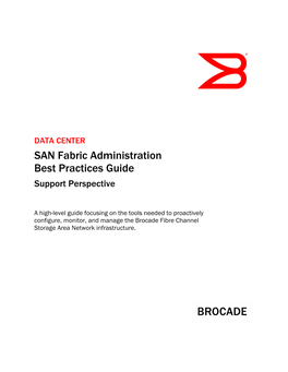 Brocade SAN Fabric Administration Best Practices Guide