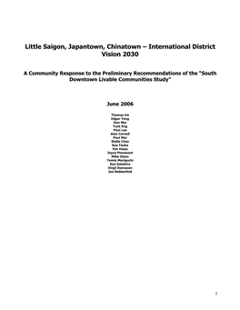 Little Saigon, Japantown, Chinatown – International District Vision 2030