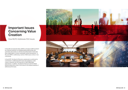 Important Issues Concerning Value Creation How MUFG Addresses ESG Issues