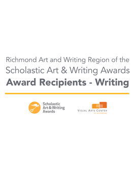 Writing Region of the Scholastic Art & Writing Awards Award Recipients - Writing ALLEN, AMIRA