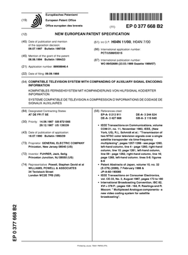 Compatible Television System with Companding Of