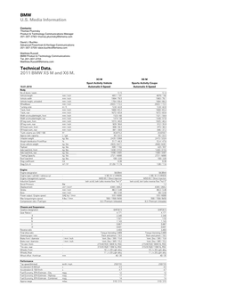 2011 X5 M X6 M Technical Data Oct2010